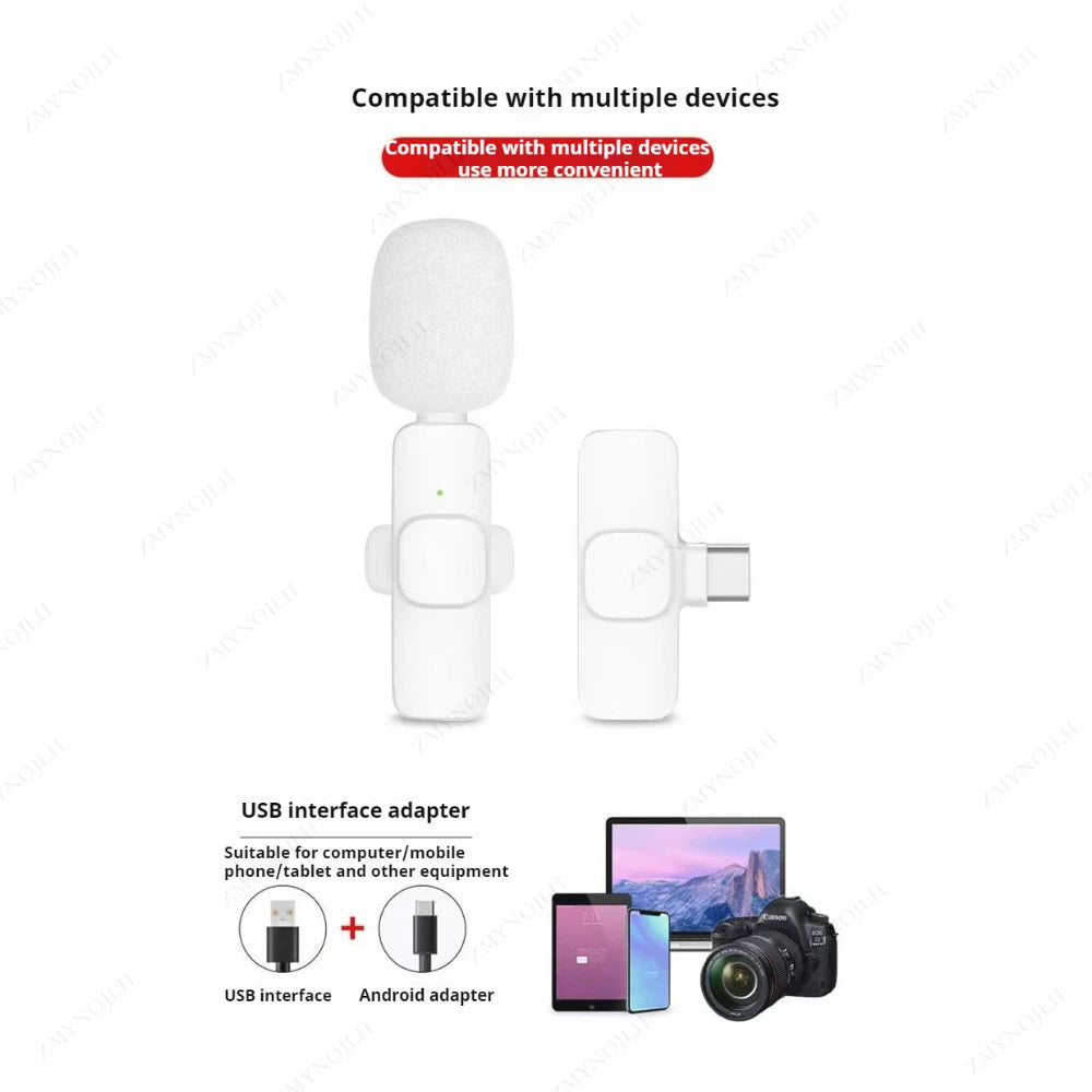 Cute Wireless Lavalier Microphone for iPhone & Android | Noise Cancelling Mini Clip Mic for TikTok, YouTube & Live Streaming