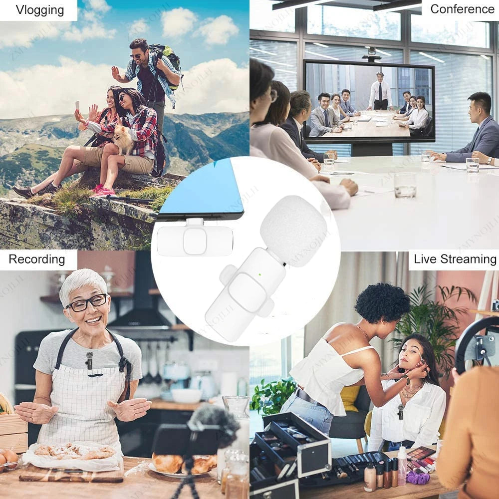 Cute Wireless Lavalier Microphone for iPhone & Android | Noise Cancelling Mini Clip Mic for TikTok, YouTube & Live Streaming
