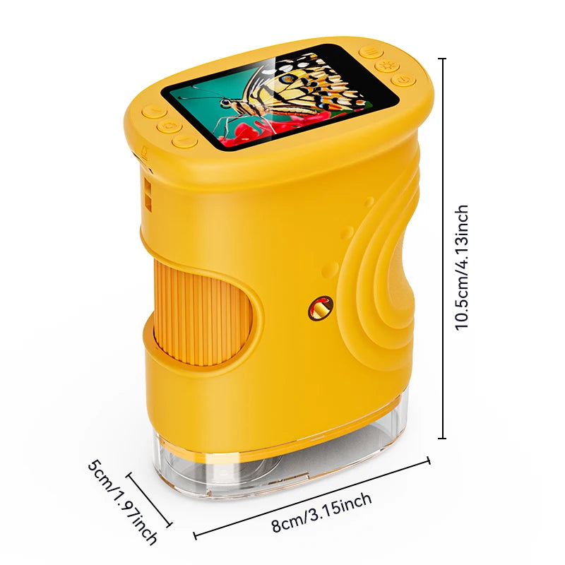 Kids Digital Microscope – 1000X Portable Handheld Microscope with 2” HD Screen