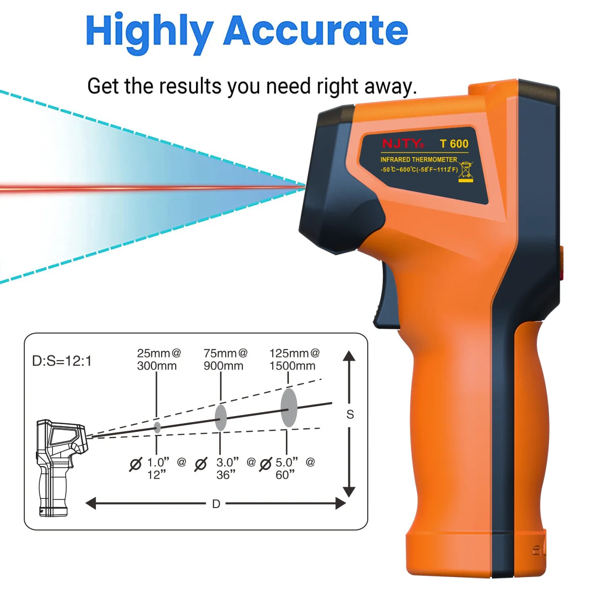 Digital Infrared Thermometer Gun – Non-Contact Laser Temperature Meter