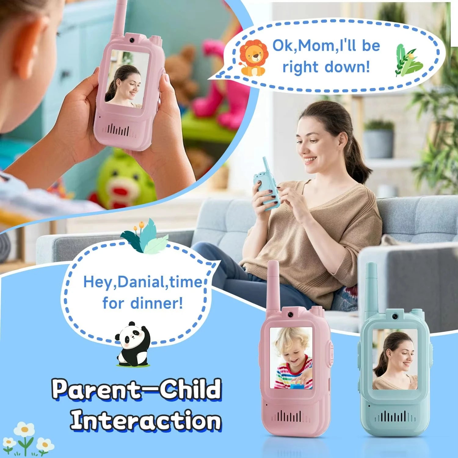 Kids Video Walkie Talkies – Rechargeable 2-Way Video Intercom (2-Pack)
