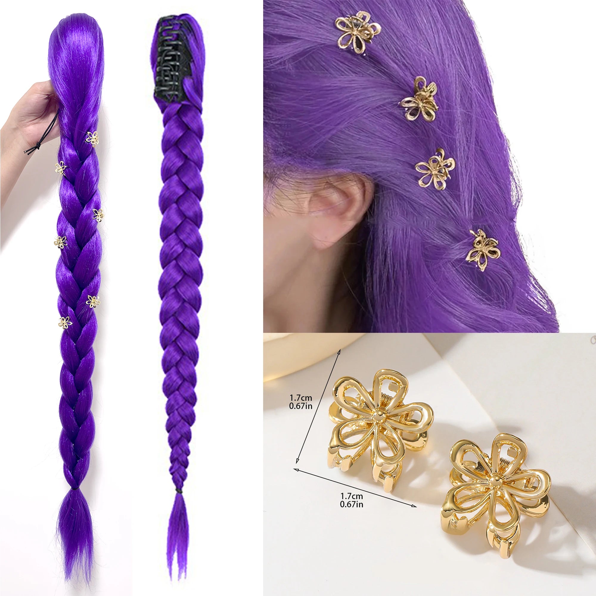 Purple Rumi Style Braided Hair Extension
