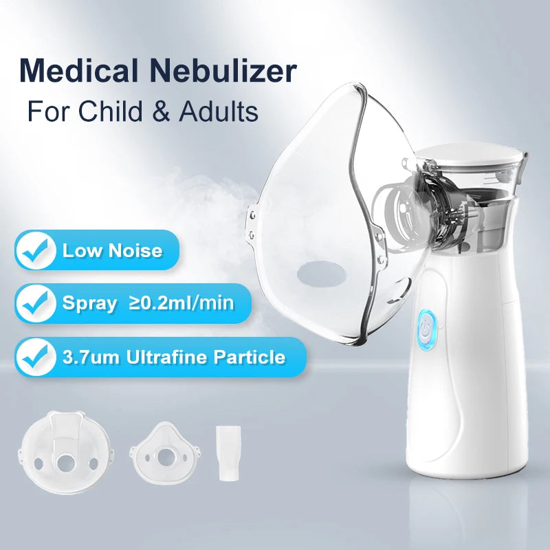 Portable Mesh Nebulizer – Silent Fine Mist Inhaler for Home & Travel
