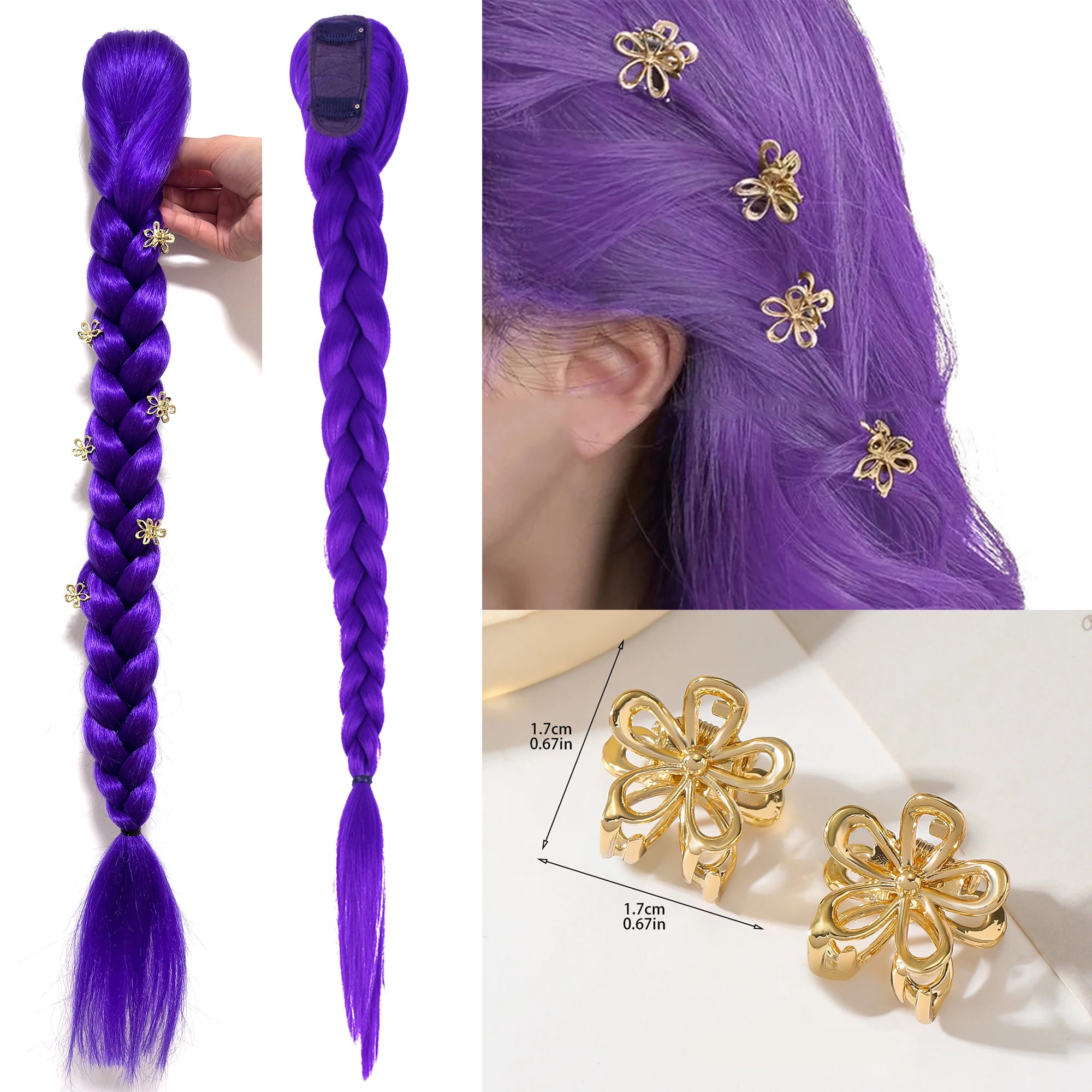 Purple Rumi Style Braided Hair Extension