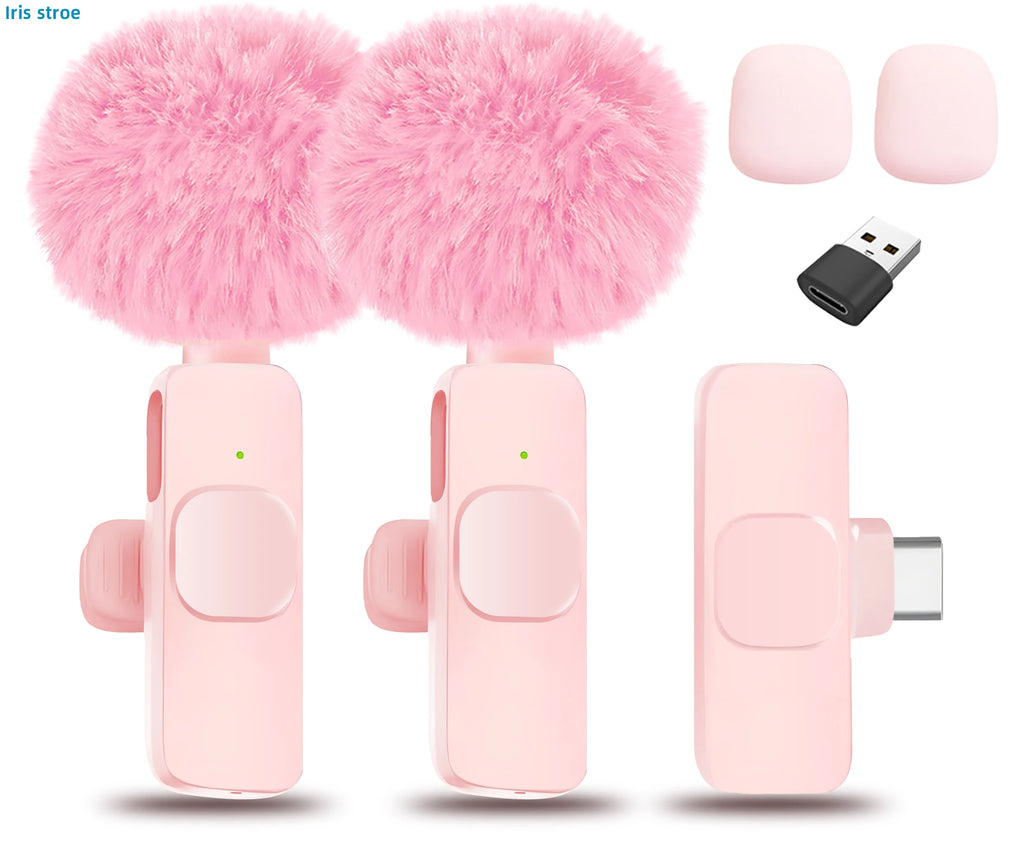 Cute Wireless Lavalier Microphone for iPhone & Android | Noise Cancelling Mini Clip Mic for TikTok, YouTube & Live Streaming