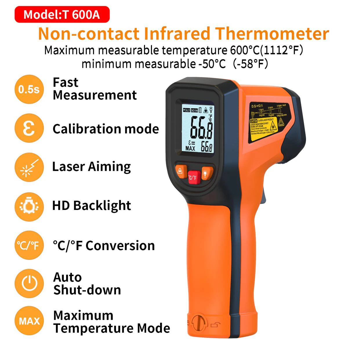 Digital Infrared Thermometer Gun – Non-Contact Laser Temperature Meter