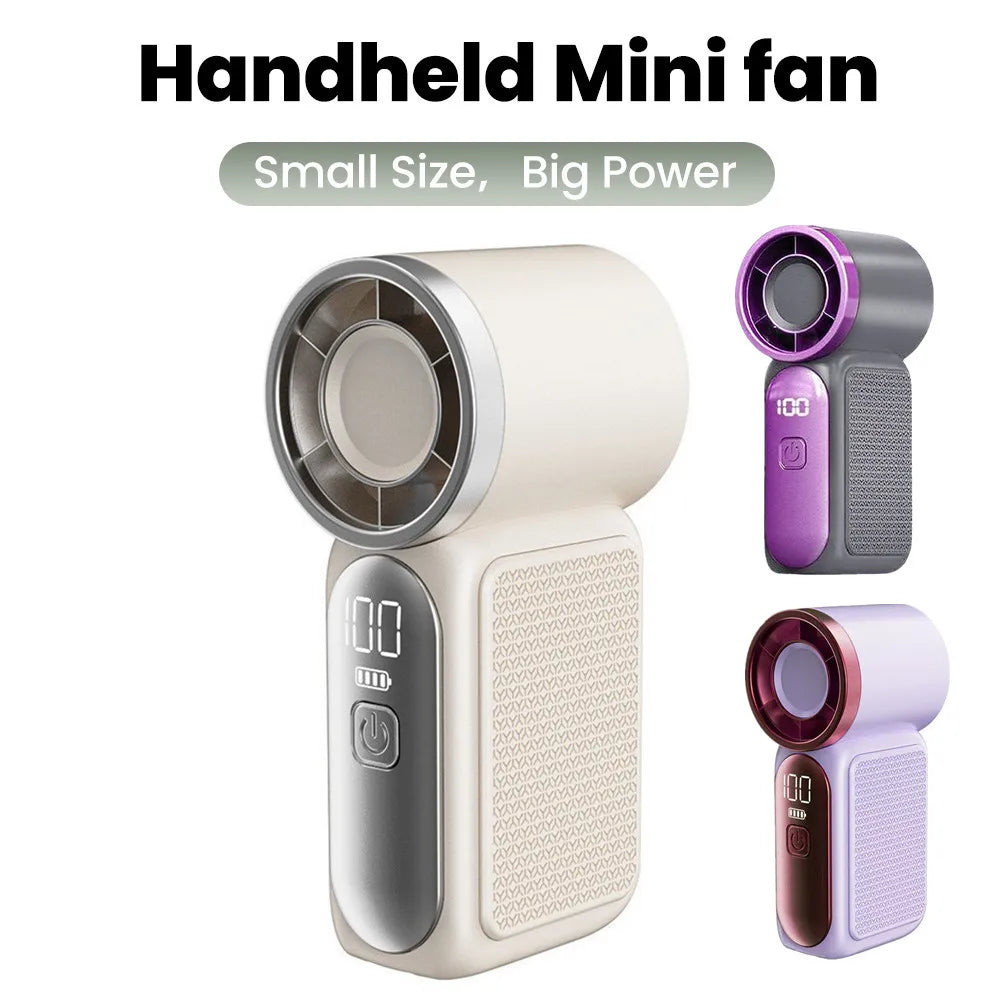 Portable Mini Fan With Digital Display -USB Rechargeable