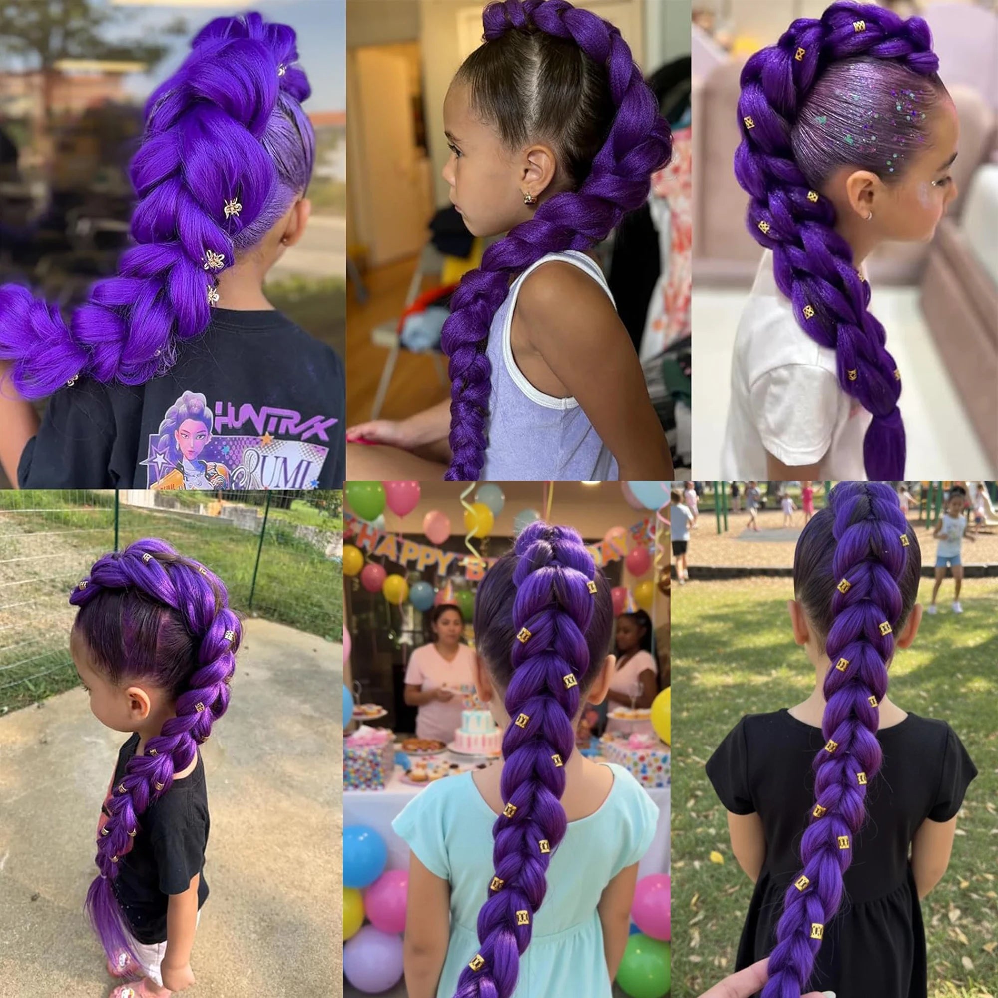 Purple Rumi Style Braided Hair Extension