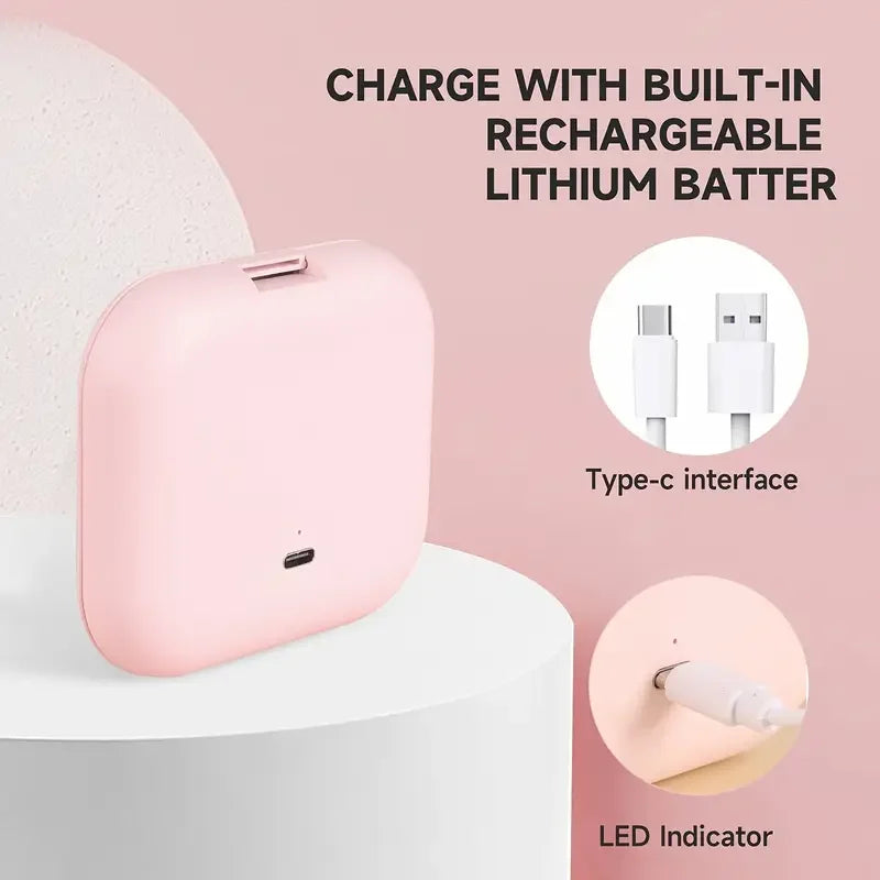 LED Compact Makeup Mirror – Rechargeable Pocket Mirror with 1X & 2X Magnification