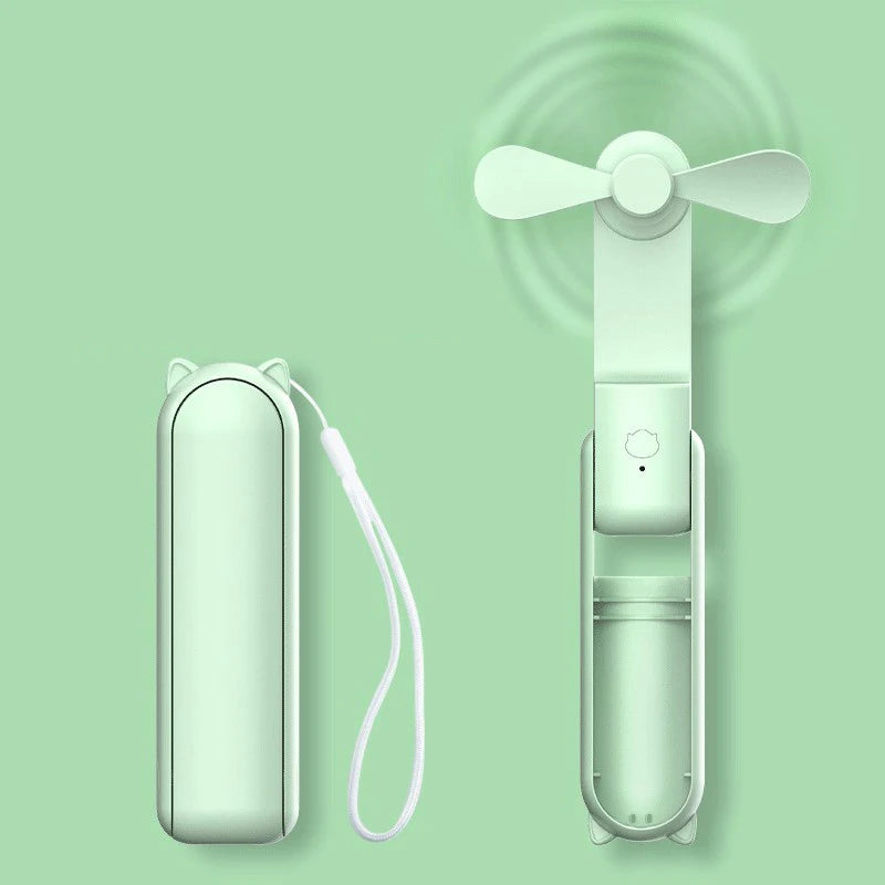 portable USB mini fan | rechargeable 3 - speed  foldable hand fan