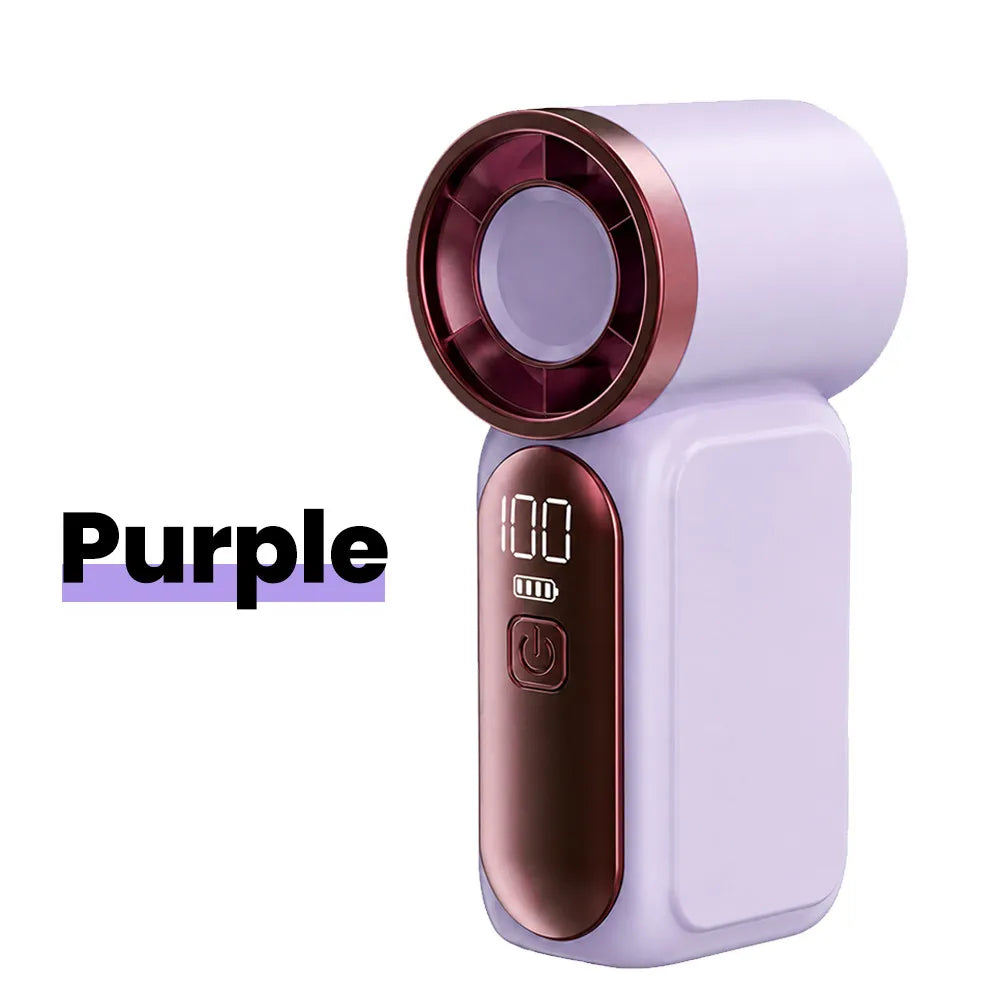 Portable Mini Fan With Digital Display -USB Rechargeable