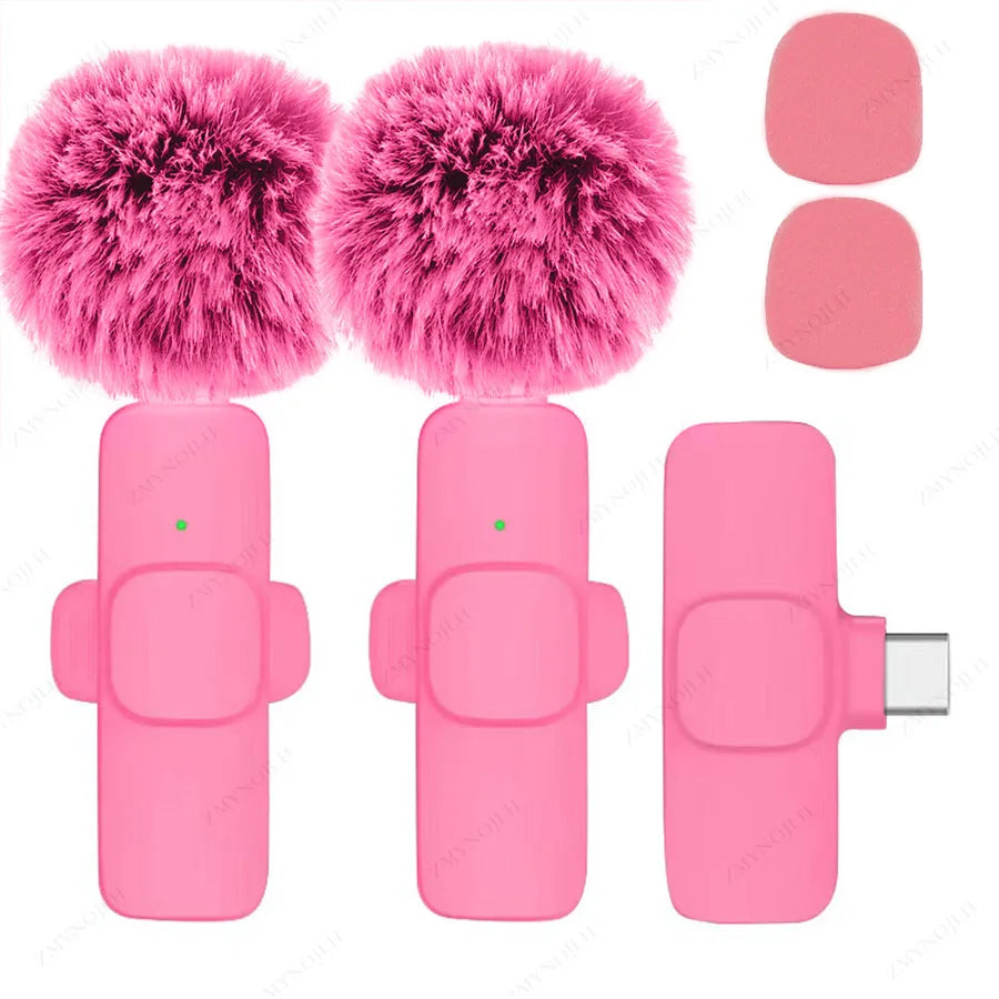Cute Wireless Lavalier Microphone for iPhone & Android | Noise Cancelling Mini Clip Mic for TikTok, YouTube & Live Streaming
