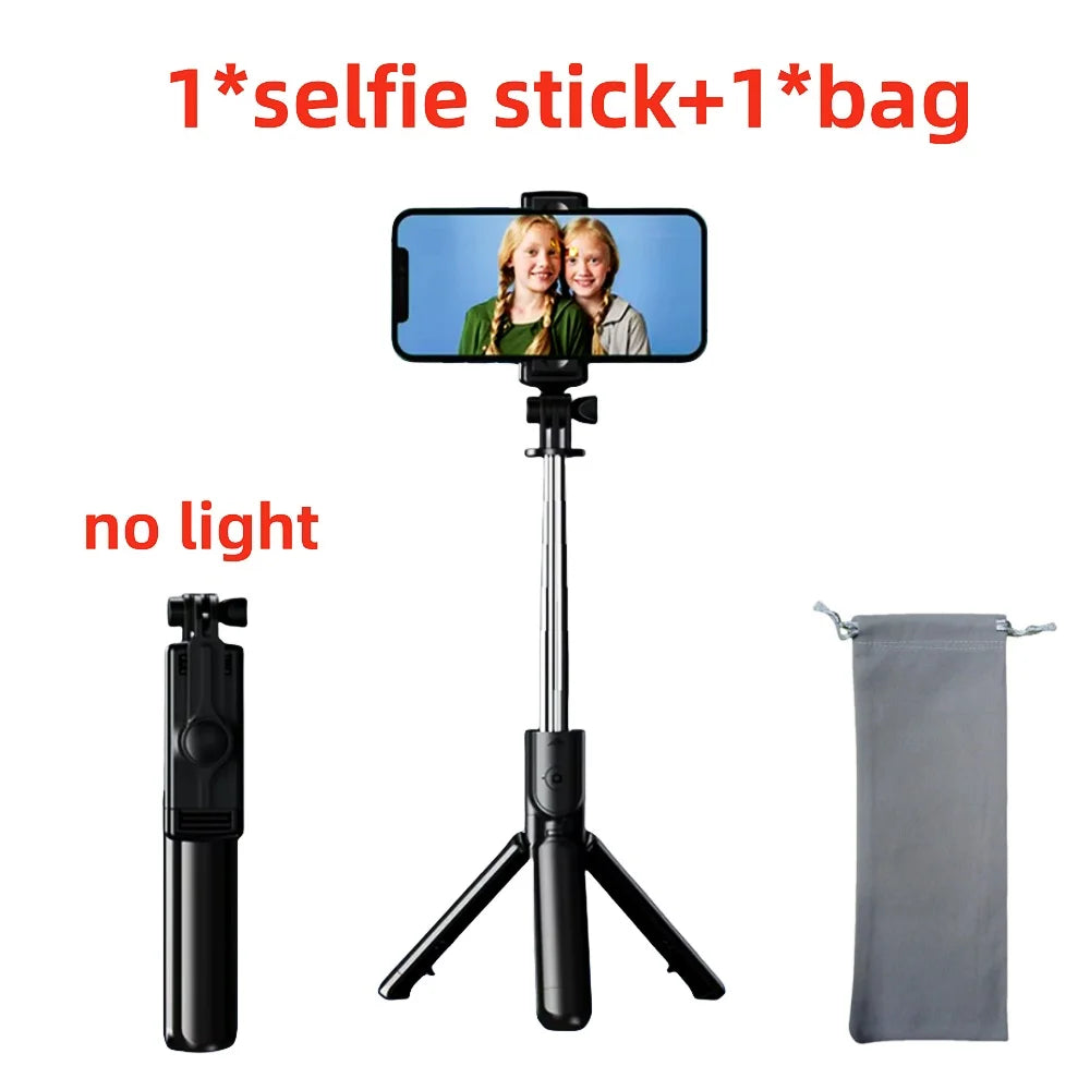 Selfie Stick Tripod with LED Light & Bluetooth Remote – Extendable Phone Stand for iPhone & Android