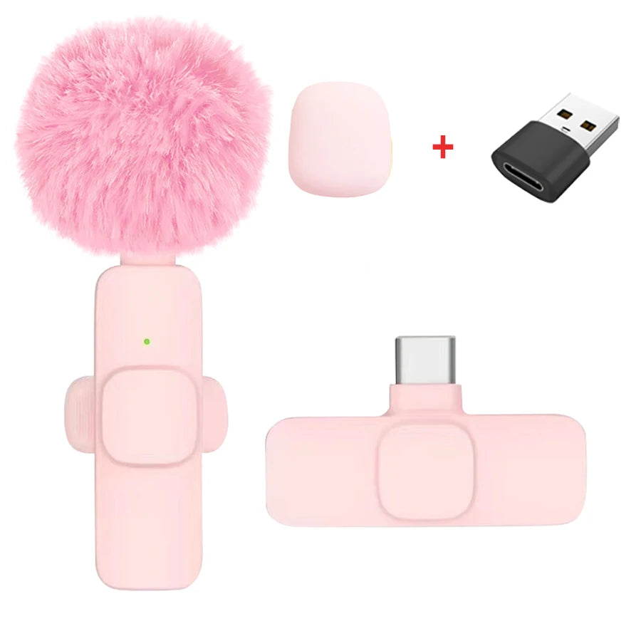 Cute Wireless Lavalier Microphone for iPhone & Android | Noise Cancelling Mini Clip Mic for TikTok, YouTube & Live Streaming