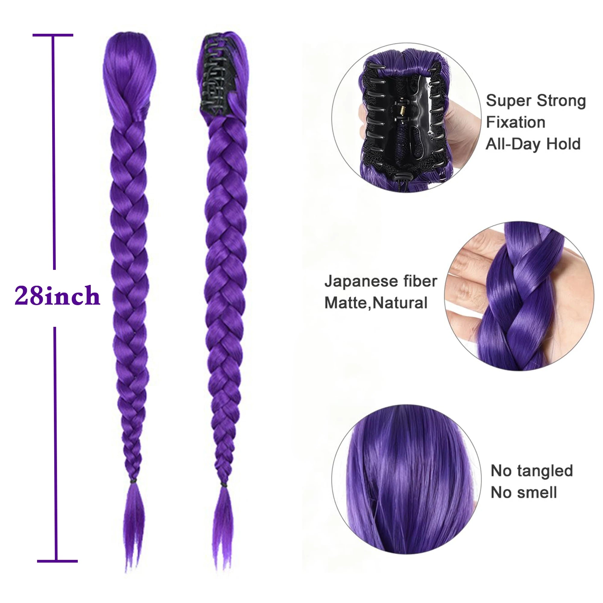 Purple Rumi Style Braided Hair Extension