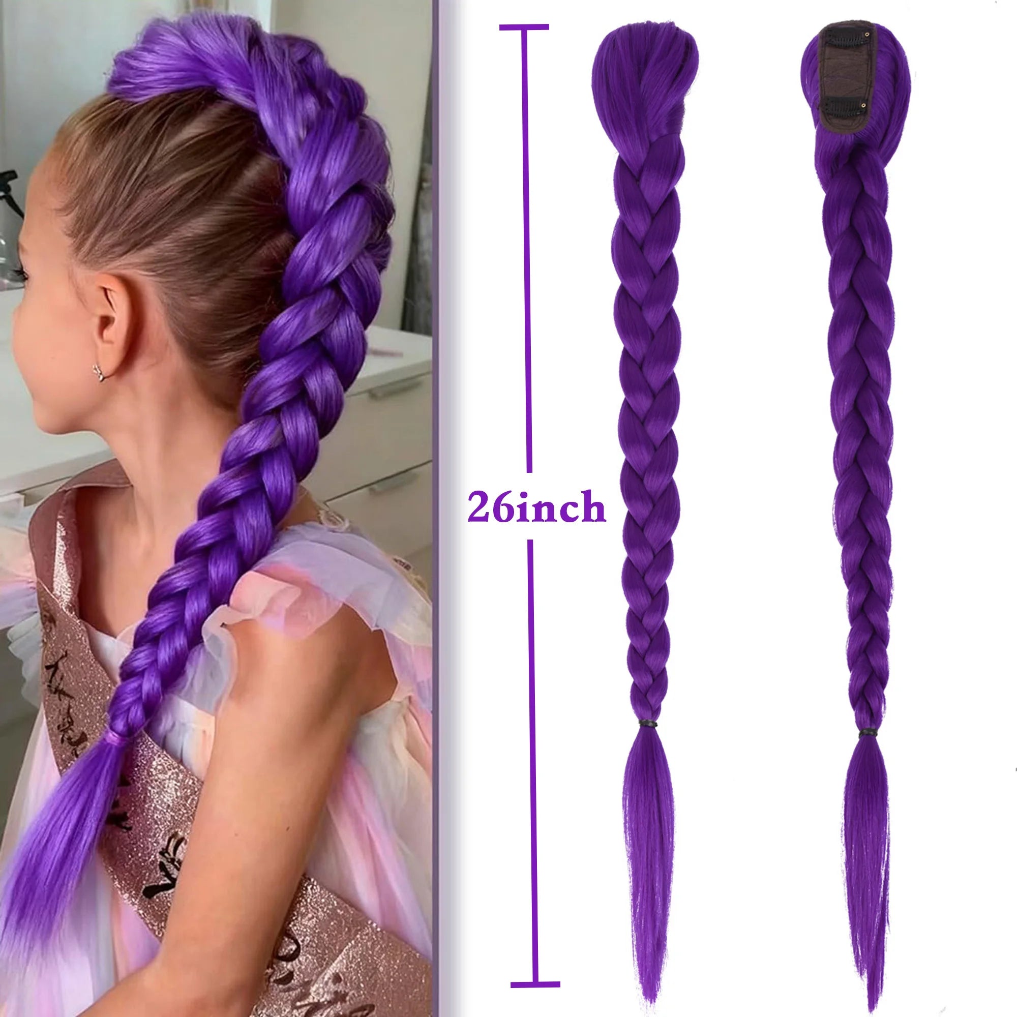 Purple Rumi Style Braided Hair Extension
