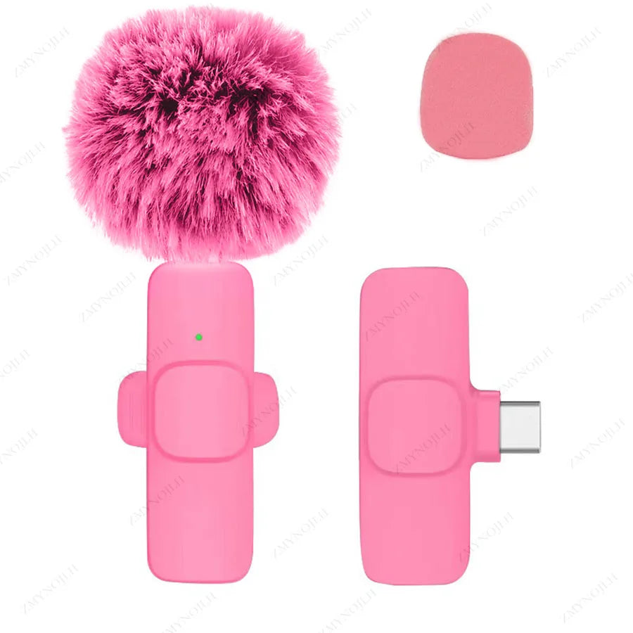 Cute Wireless Lavalier Microphone for iPhone & Android | Noise Cancelling Mini Clip Mic for TikTok, YouTube & Live Streaming