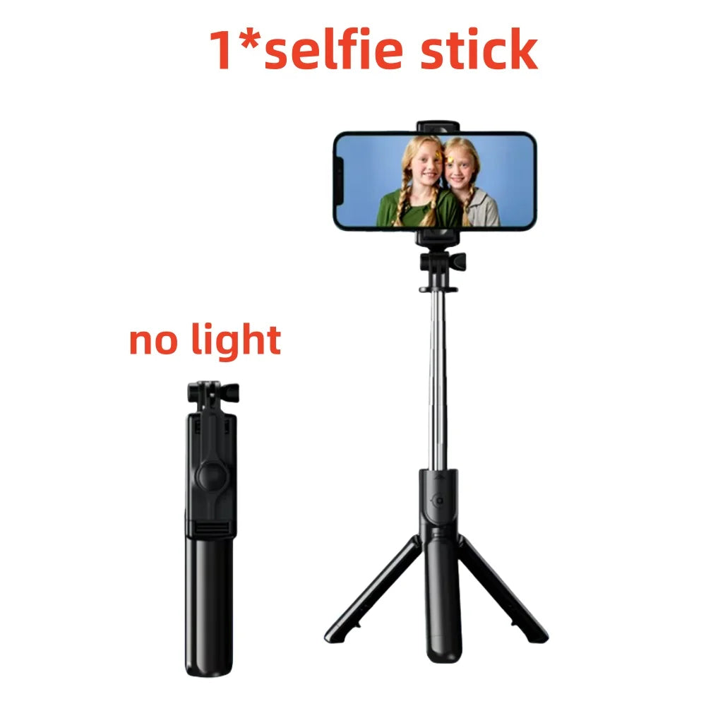Selfie Stick Tripod with LED Light & Bluetooth Remote – Extendable Phone Stand for iPhone & Android