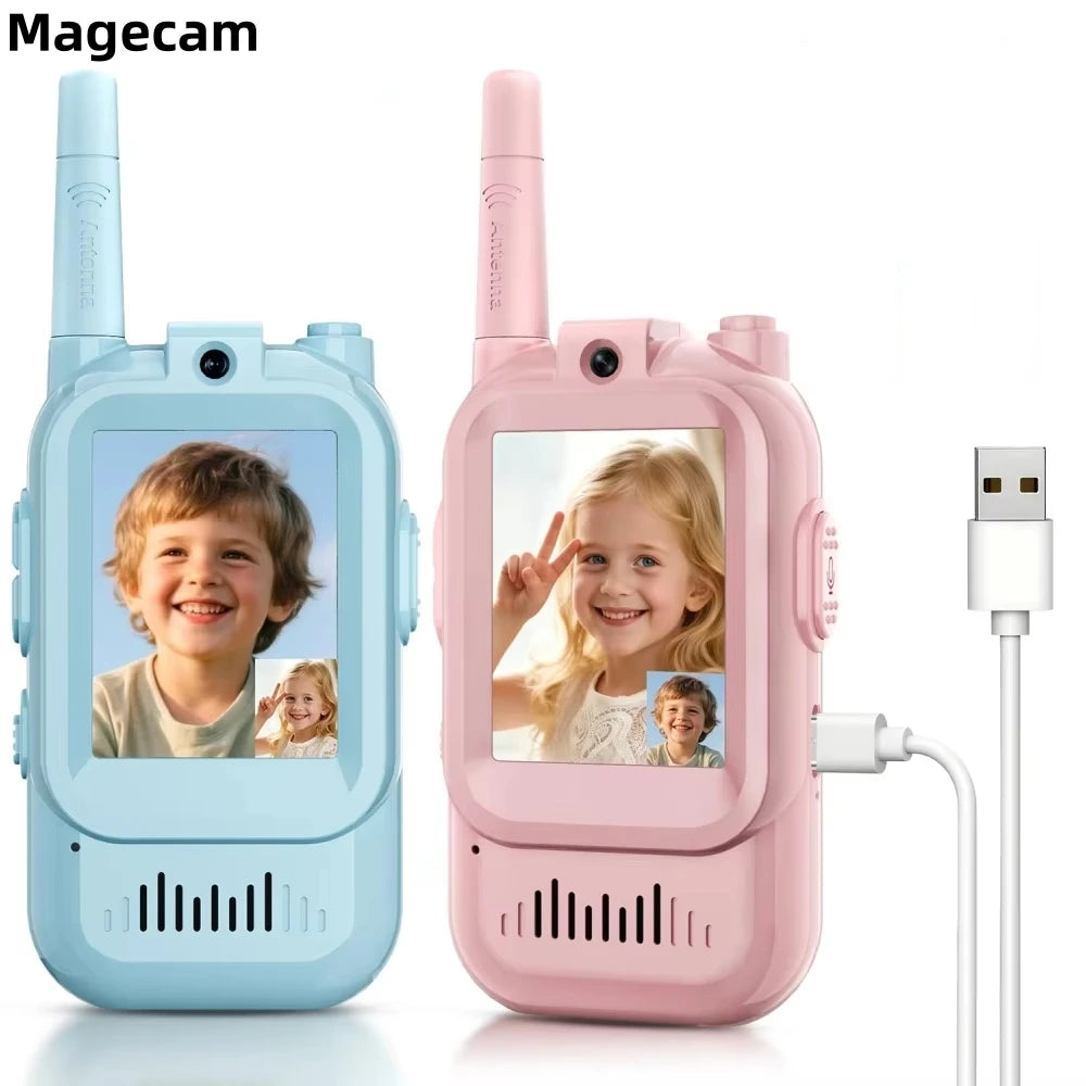 Kids Video Walkie Talkies – Rechargeable 2-Way Video Intercom (2-Pack)