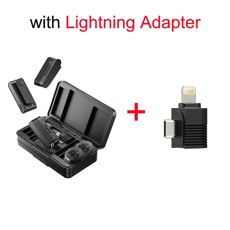 Ulanzi A100 Wireless Lavalier Microphone for iPhone & Android | Professional Noise Reduction Mic