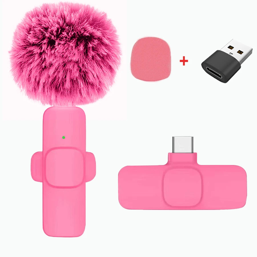 Cute Wireless Lavalier Microphone for iPhone & Android | Noise Cancelling Mini Clip Mic for TikTok, YouTube & Live Streaming