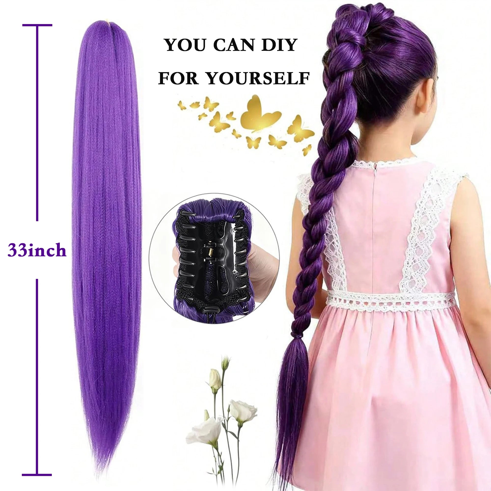 Purple Rumi Style Braided Hair Extension