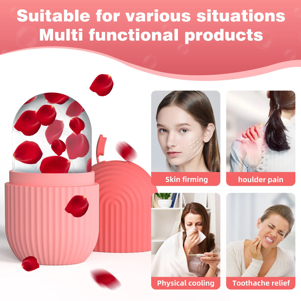 Ice Face Roller Silicone Mold - Reusable Facial Ice Cube For Glowing Skin