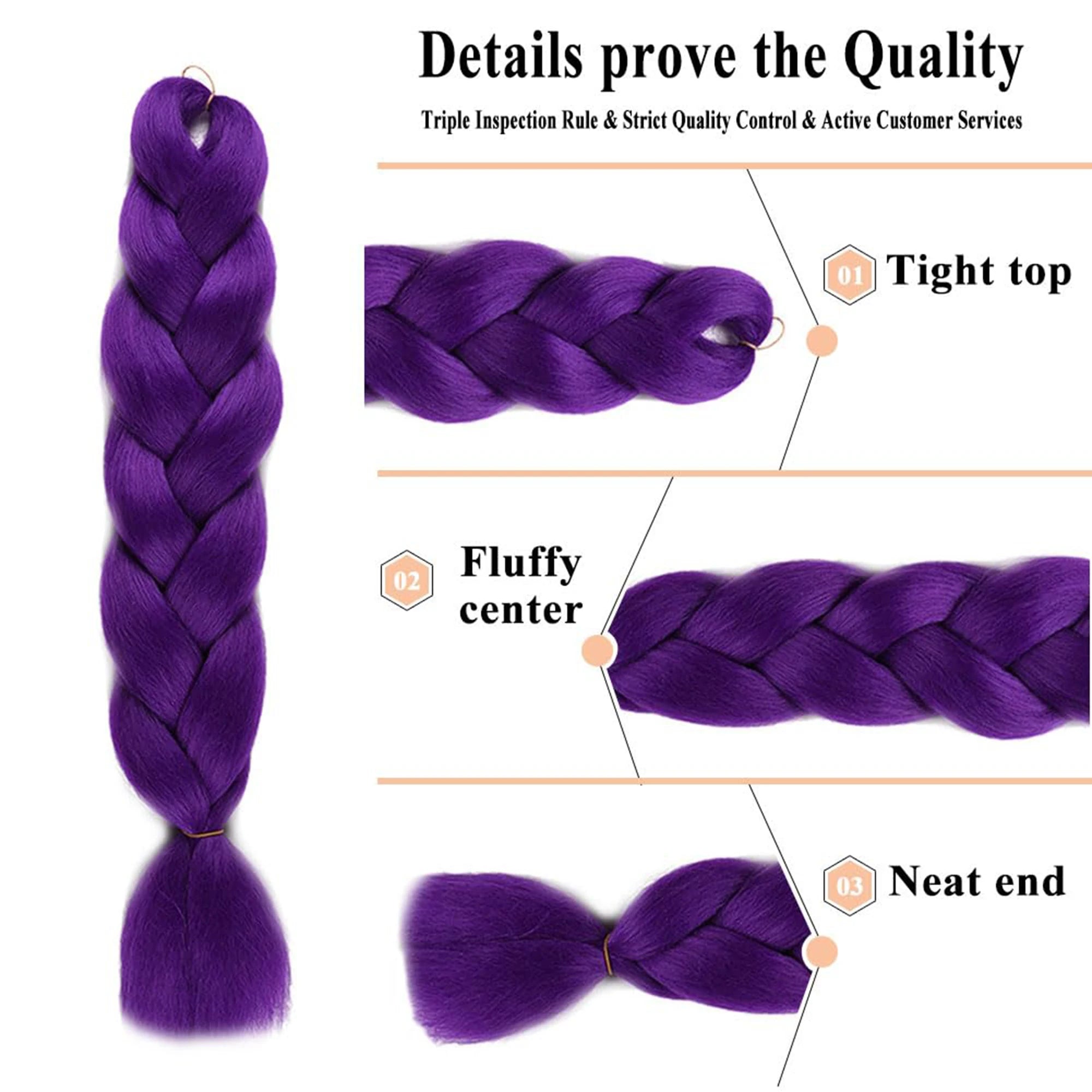 Purple Rumi Style Braided Hair Extension