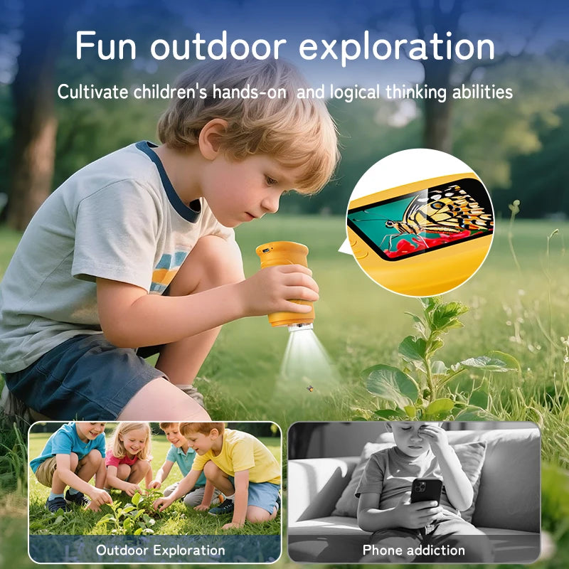 Kids Digital Microscope – 1000X Portable Handheld Microscope with 2” HD Screen